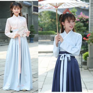 [Có ảnh thật cuối ] Bộ đồ cổ trang nữ thắt eo Đường trang Hán Phục thêu cực đẹp