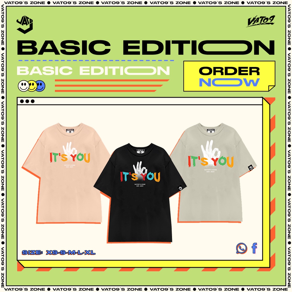 Áo thun unisex, Áo phông Văn Toàn VATO9'S ZONE It's You Basic tay lỡ form rộng - Tặng chữ ký tươi