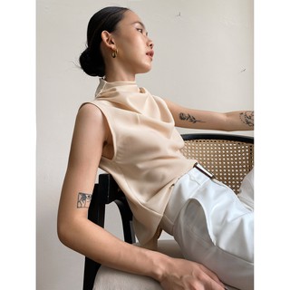 Áo cổ đổ sát nách màu da EDINI - A1170