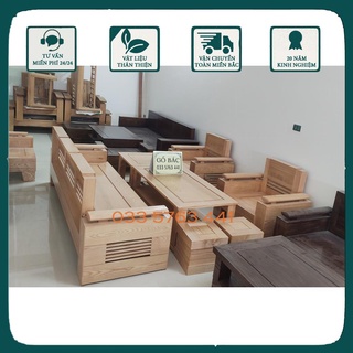 Giá tại xưởng - sô pha phòng khách 7 món gỗ cao cấp 100% phong cách hiện đại cho phòng khách lớn