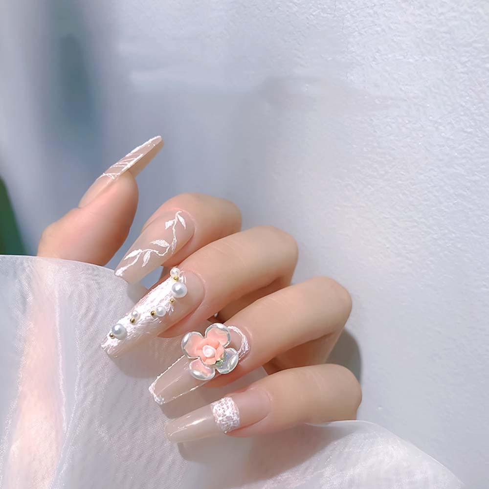 Phụ Kiện Trang Trí Móng Tay Nghệ Thuật Hình Hoa Bằng Gốm Sứ Ba Chiều DIY