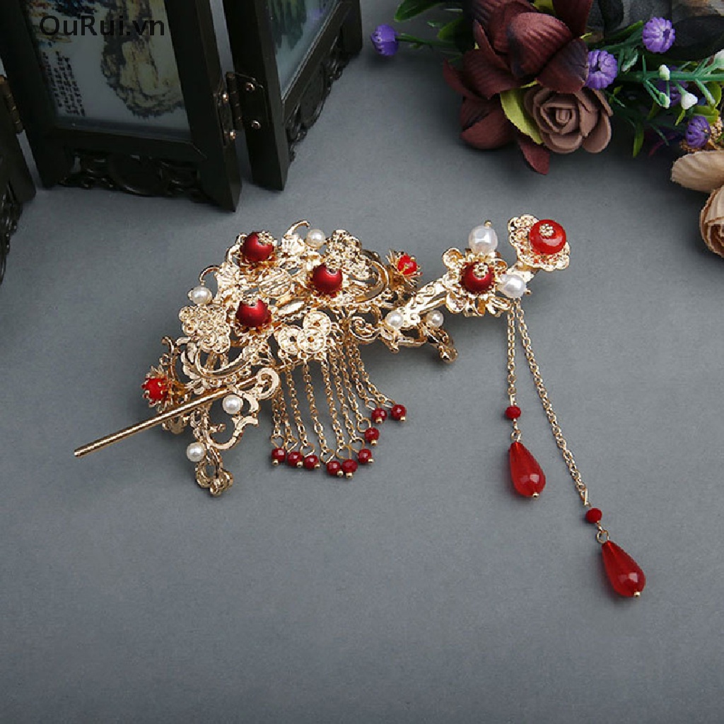Bộ 2 Trâm Cài Tóc Dáng Dài Phong Cách Trung Hoa Cho Nữ