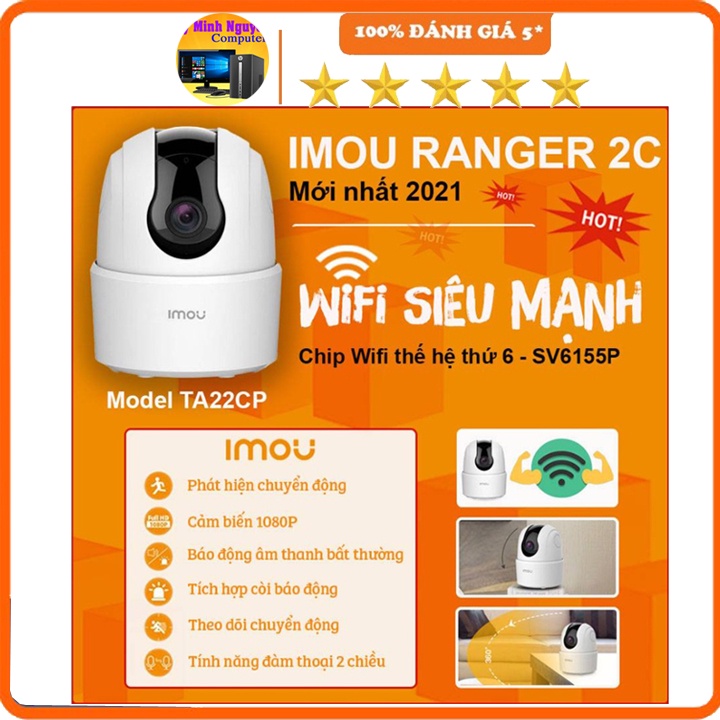 Camera wifi xoay 360 IMOU Ranger2C-D TA22CP-D trong nhà còi hú báo động, chính hãng, bảo hành 24 tháng