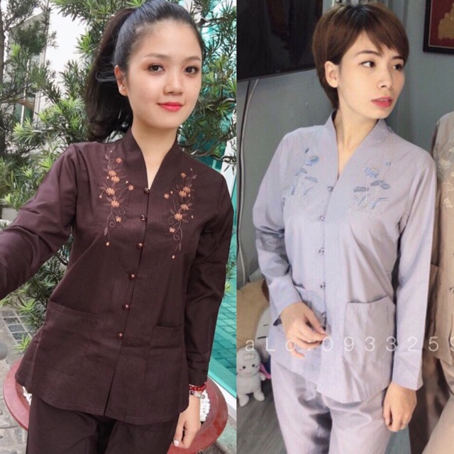Đồ Lam Đi Chùa # Bà Lai 2 Túi Áo # Đồ Bộ Nữ # Quần Áo