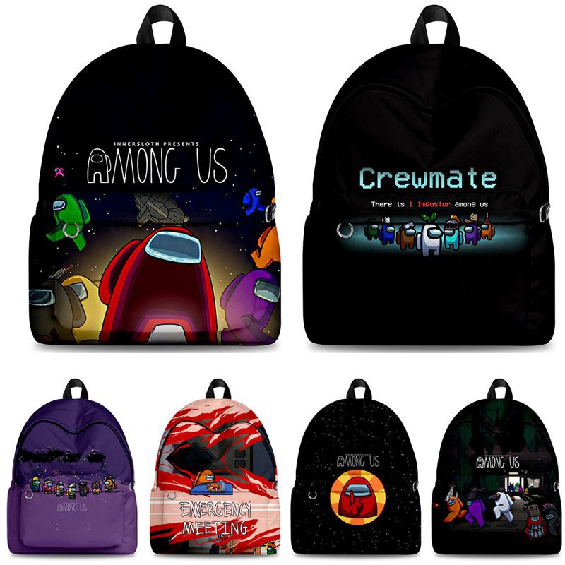 Among Us Game School Bag Students Backpack Rucksack Shoulder Travel Zipper Bag