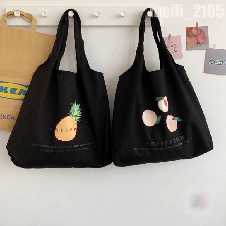 (8 mẫu) Túi tote vải canvas liên quai phong cách free style cho các bạn đi học đi chơi