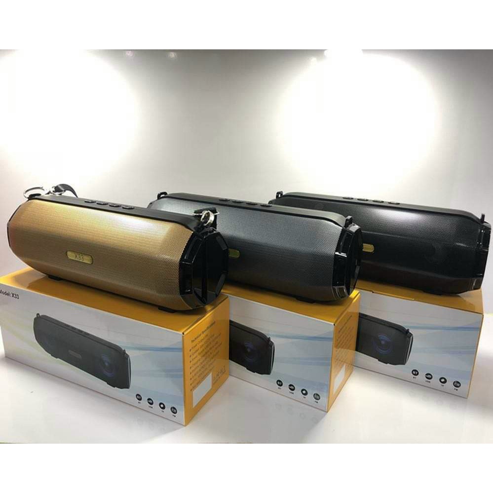 Loa bluetooth không dây X33 âm thanh siêu trầm có đèn màu - Bass hay - Pin trâu - Nghe FM - BH 6 tháng