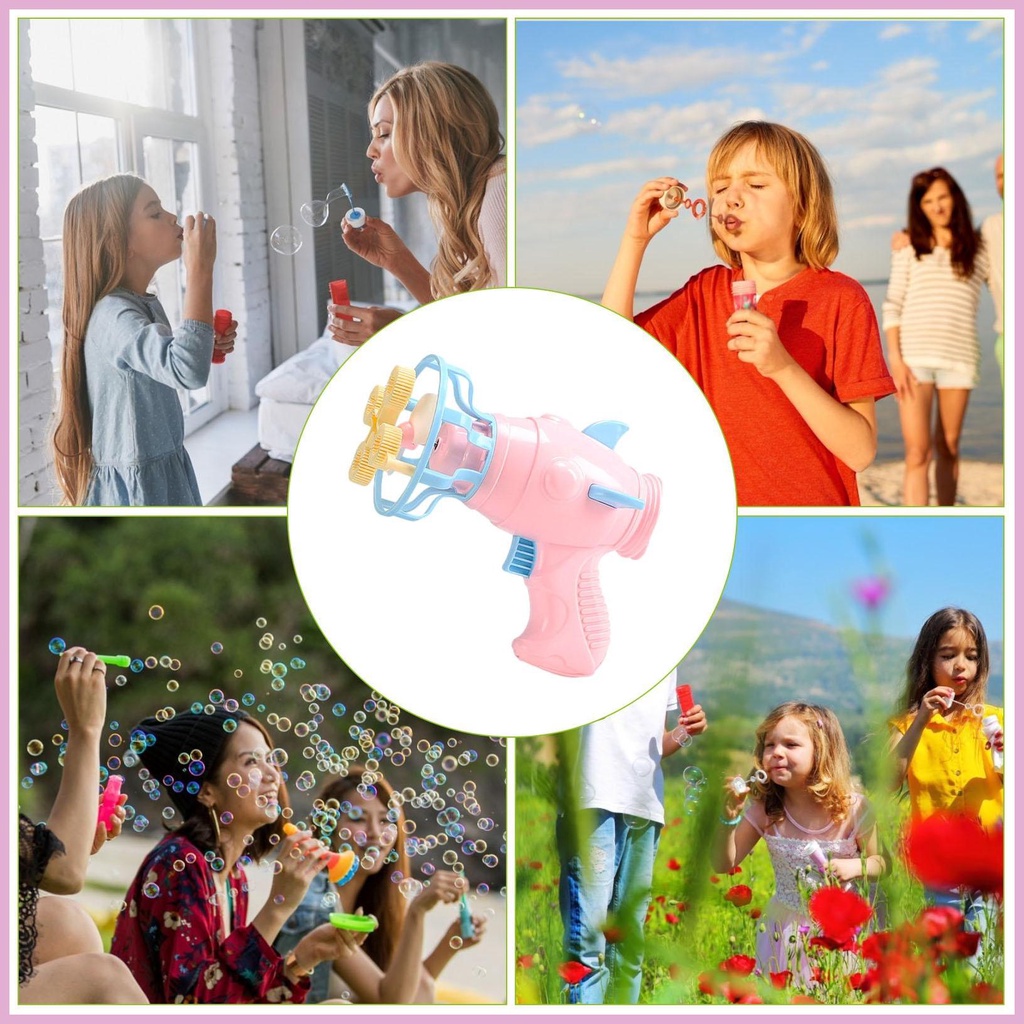 Súng Bắn Bong Bóng Xà Phòng Tự Động Hình Hoạt Hình Xinh Xắn Cho Bé