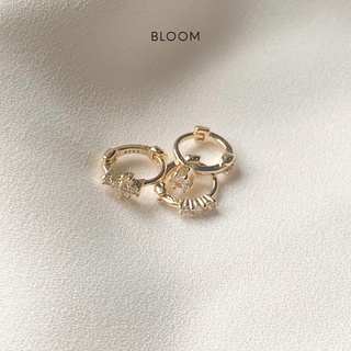 Bông tai huggie đính hột bán theo cặp (18k gold plated)