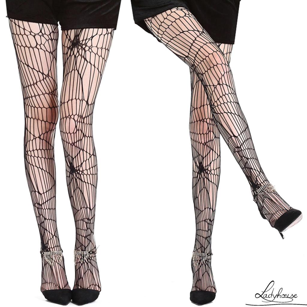 Ldd-quần Tất Nữ Cạp Cao In Hình Mạng Nhện Một Kích Cỡ