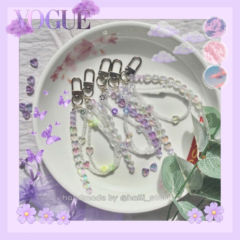 Móc khoá hạt màu hologram - Keychain