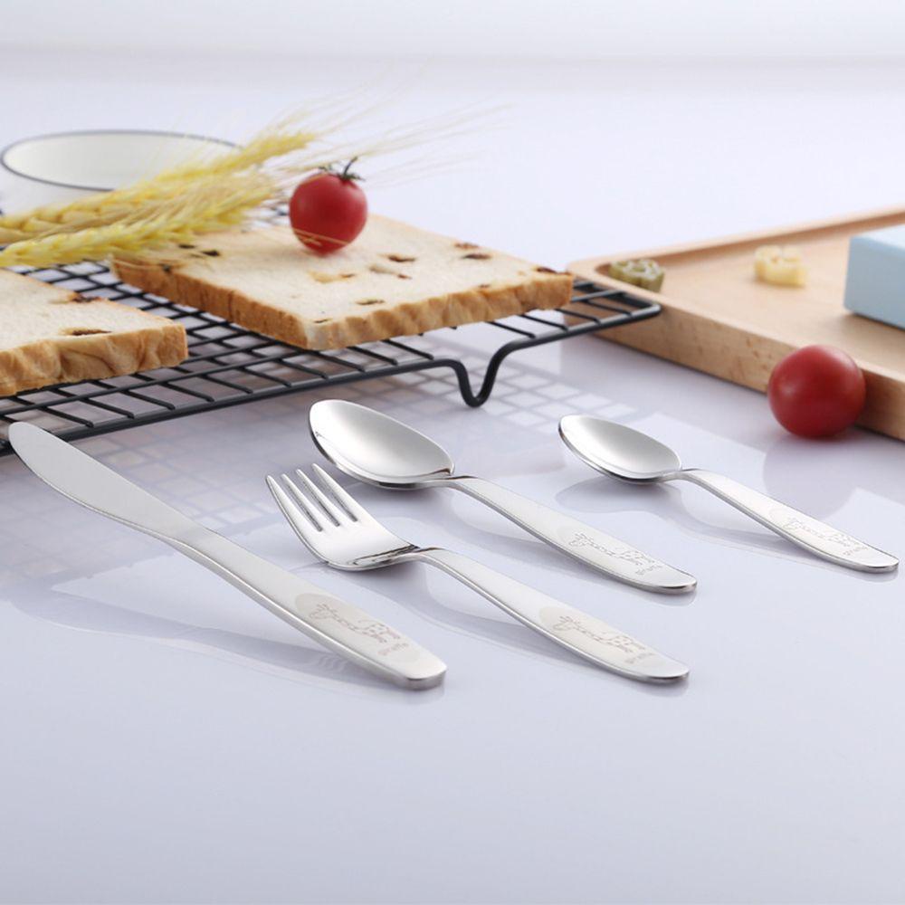 Bộ 4 Dụng Cụ Ăn Bằng Thép Không Gỉ Cho Bé
