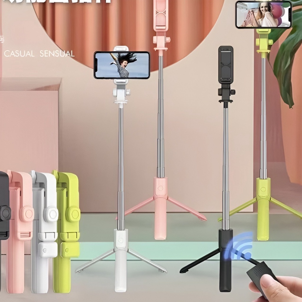 Gậy Chụp Ảnh Tự Sướng 3 Chân Có Điều Khiển Bluetooth,(Có Đèn) ,Gậy Chụp ảnh Livestream 3 chân