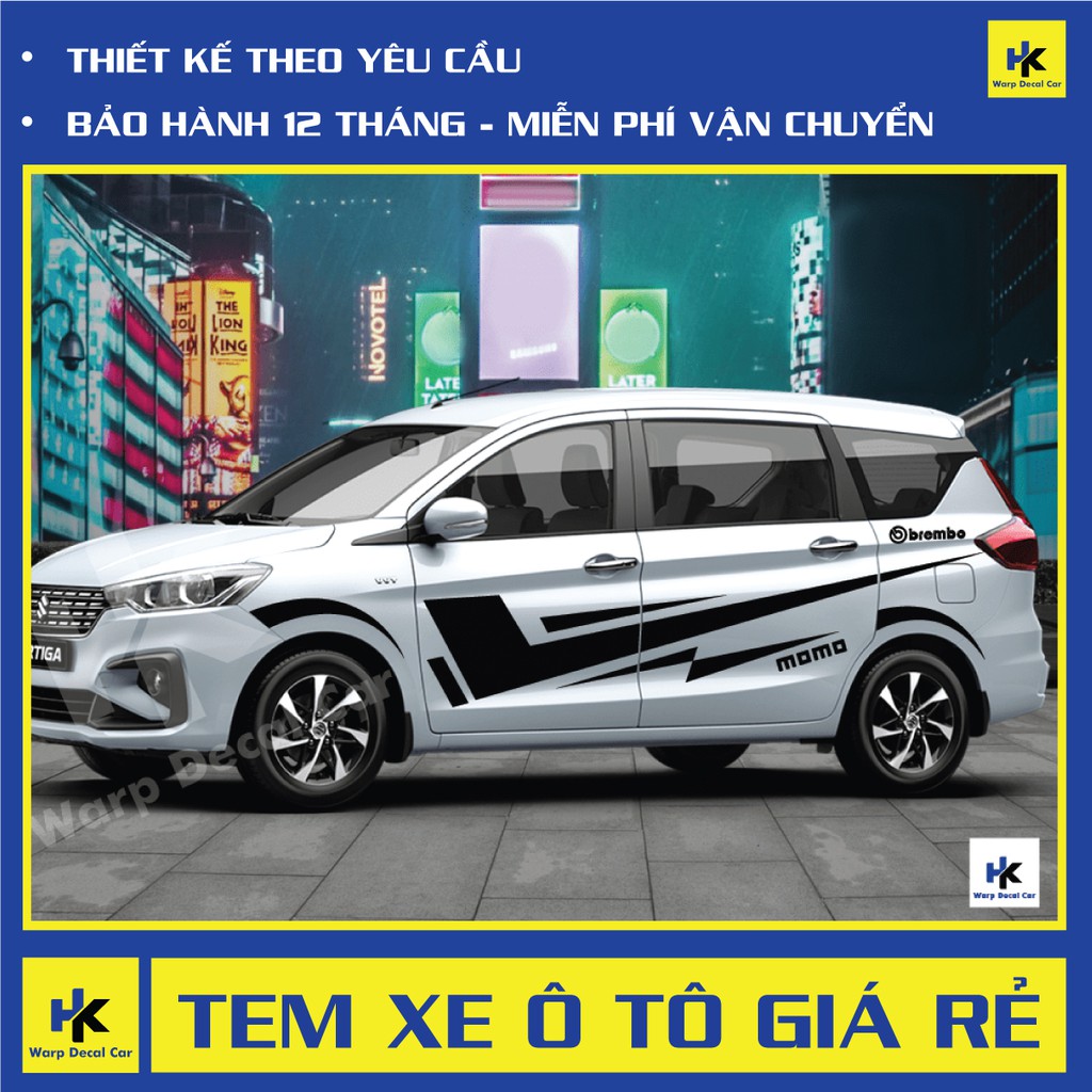 Tem xe Ertiga dán 2 bên sườn - tem xe ô tô giá rẻ hà nội