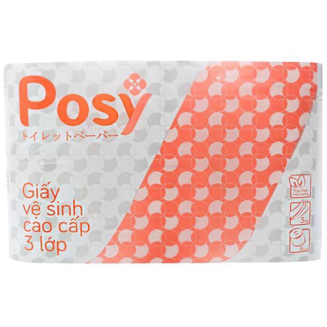 (COMBO 2 BỊCH) GIẤY VỆ SINH POSY CAO CẤP 6 CUỘN 3 LỚP ( MÁC MỚI)