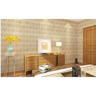 1m x 45cm Decal giấy dán tường PVC có sẵn keo - cây châu âu vàng nền trắng GG098