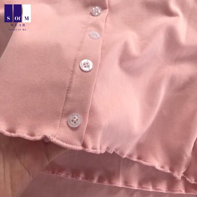 Áo Croptop SOfM WEAR nút giả (HỒNG, TÍM) - 708