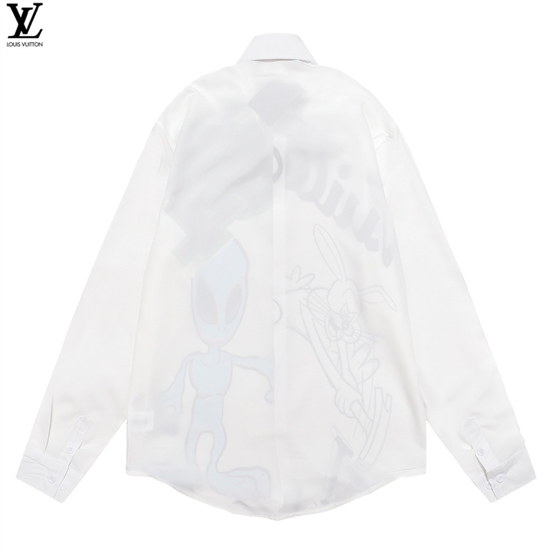 Áo Sơ Mi Tay Dài In Họa Tiết Hoạt Hình Và Chữ Thời Trang