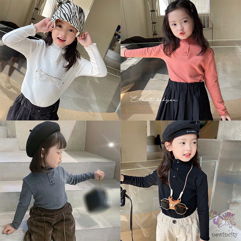 Áo thun tay dài thời trang thu đông phong cách Hàn Quốc cho bé gái