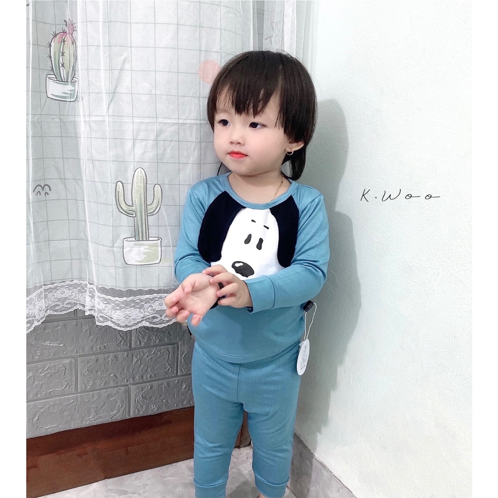 [SALE] Đồ bộ dài tay chất thun lạnh phiên bản Snoopy cực đẹp thu đông bé trai bé gái (QATE380)