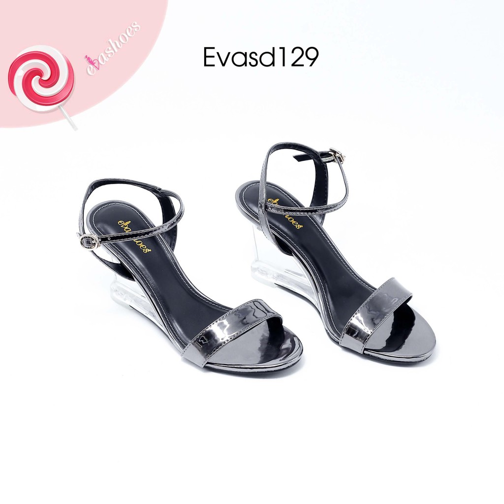[Mã BMBAU50 giảm 50K đơn 150K] Sandal Đế Xuồng Quai Ngang Da Tổng Hợp 8cm Evashoes - EvaSD129