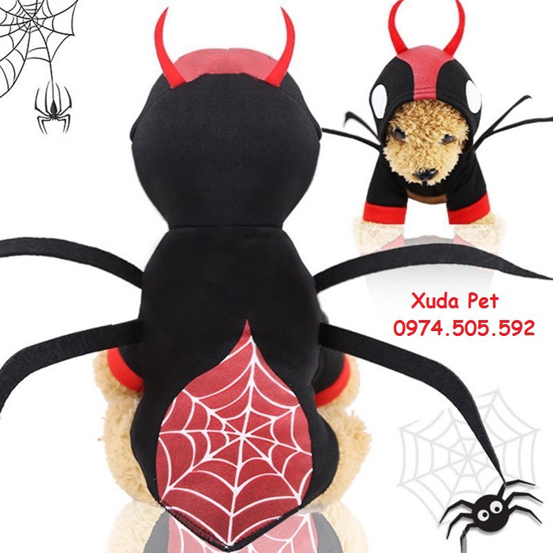 Áo hóa trang halloween cho chó mèo hình nhện siêu chất, siêu ngộ nghĩnh Xudapet-SP400114