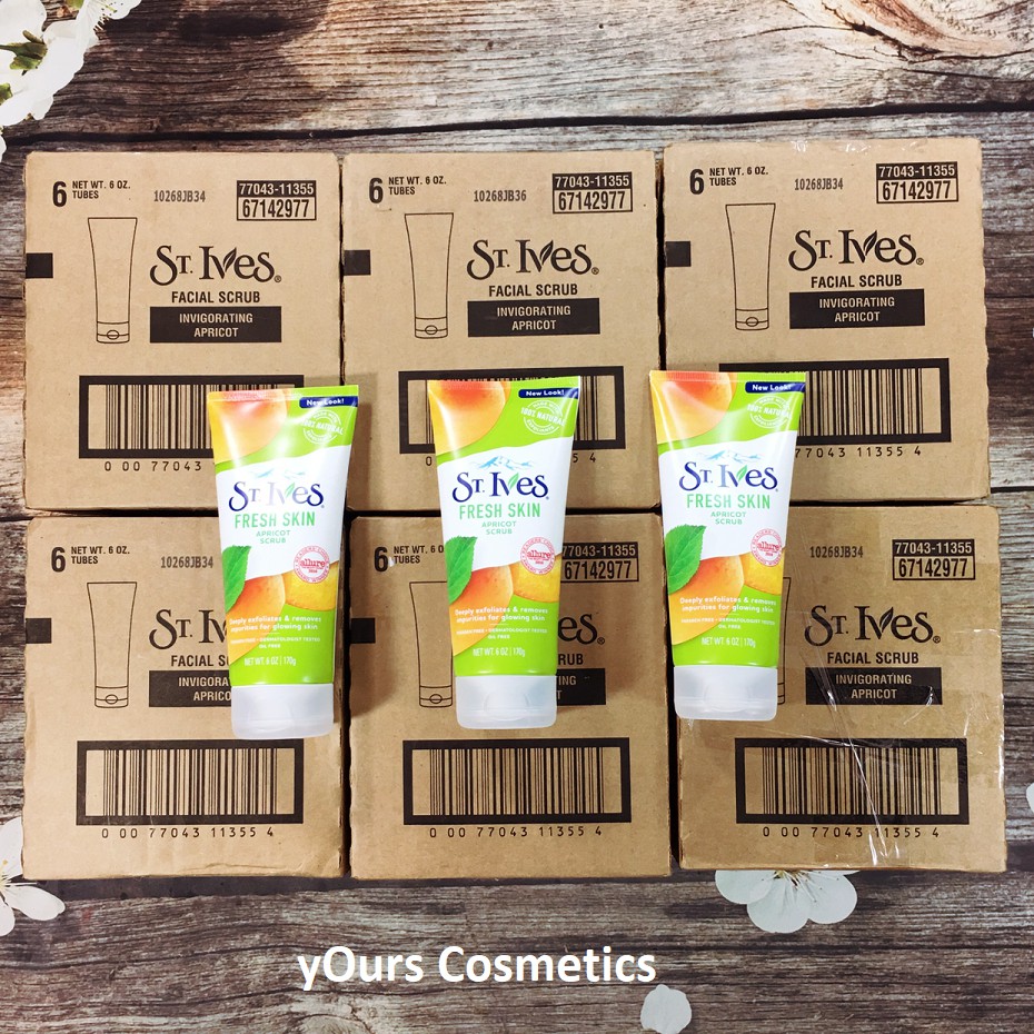 [Auth Mỹ] Tẩy Da Chết Mặt  ST.Ives Có Hạt Hương Mơ Tẩy Da Chết Fresh Skin Apricot Scrub 170gr - Có Chứng Nhận Bộ Y Tế