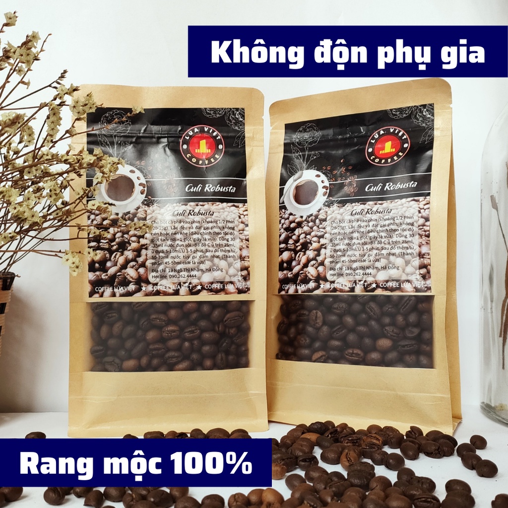 Cà phê nguyên chất CULI ROBUSTA pha phin cafe rang xay hương vị đắng mạnh đậm đà cafe Việt nhiều cafein