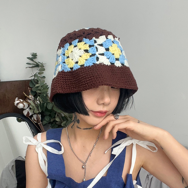Mũ Bucket Dệt Kim Họa Tiết Hoa Xinh Xắn Thời Trang Cho Nữ