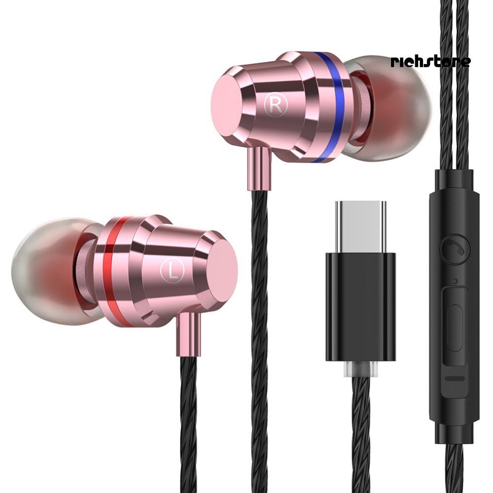 EJ_M4 Type-C Wired Earphone In-Ear Stereo Music Headset for Xiao-mi Hua-wei Phones