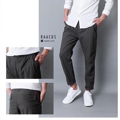 Quần nam baggy chất đũi dáng suông, quần baggy nam thể thao unisex ống rộng thời trang cao cấp  RAACUS – Q020 ་