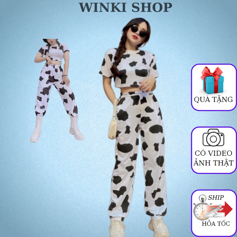 [TẶNG GÓI XẢ VẢI] Sét bộ áo croptop quần boom thụng bo chun bò sữa, Bộ croptop bò sữa unisex