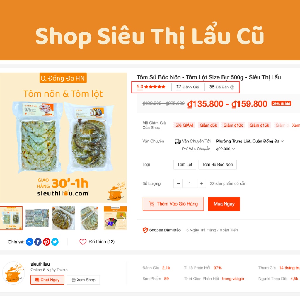 Tôm Sú Bóc Nõn - Tôm Lột Size Bự 500g - Siêu Thị Lẩu