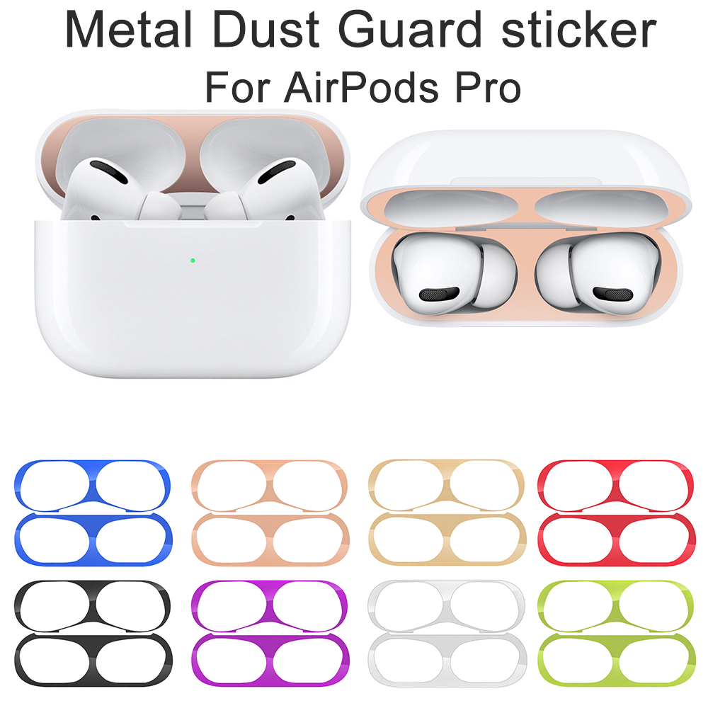 Miếng Dán Bảo Vệ Chống Bụi Bằng Kim Loại Mạ Điện Siêu Mỏng Cho AirPods Pro
