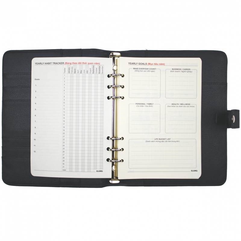 Sổ giả da kế hoạch Kelvin Planner kẹp còng A5 72,4kem