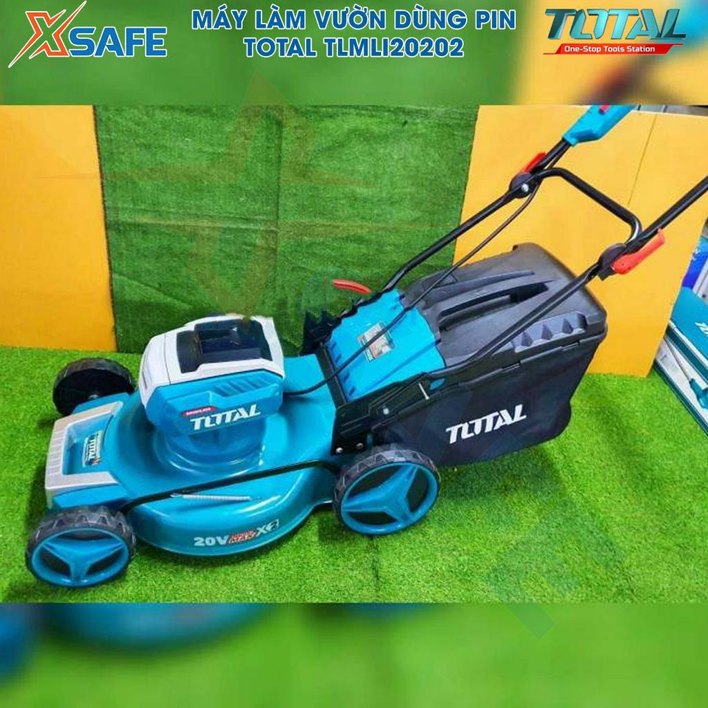 Máy cắt cỏ làm vườn dùng pin TOTAL TLMLI20202, motor không chổi than, 3 chức năng đóng bao, lớp phủ, xả bên - chính hãng