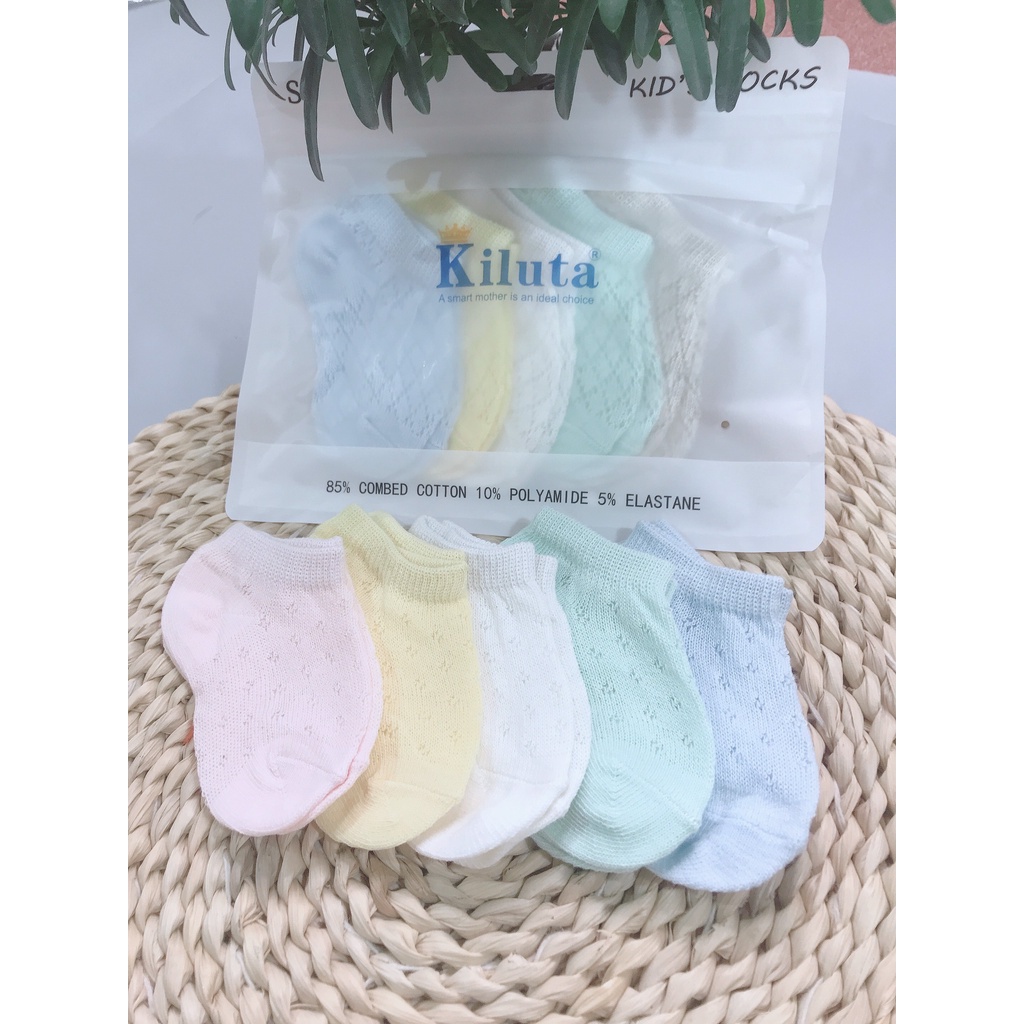 Set 5 đôi tất lưới bé trai và bé gái từ 0-3 tuổi