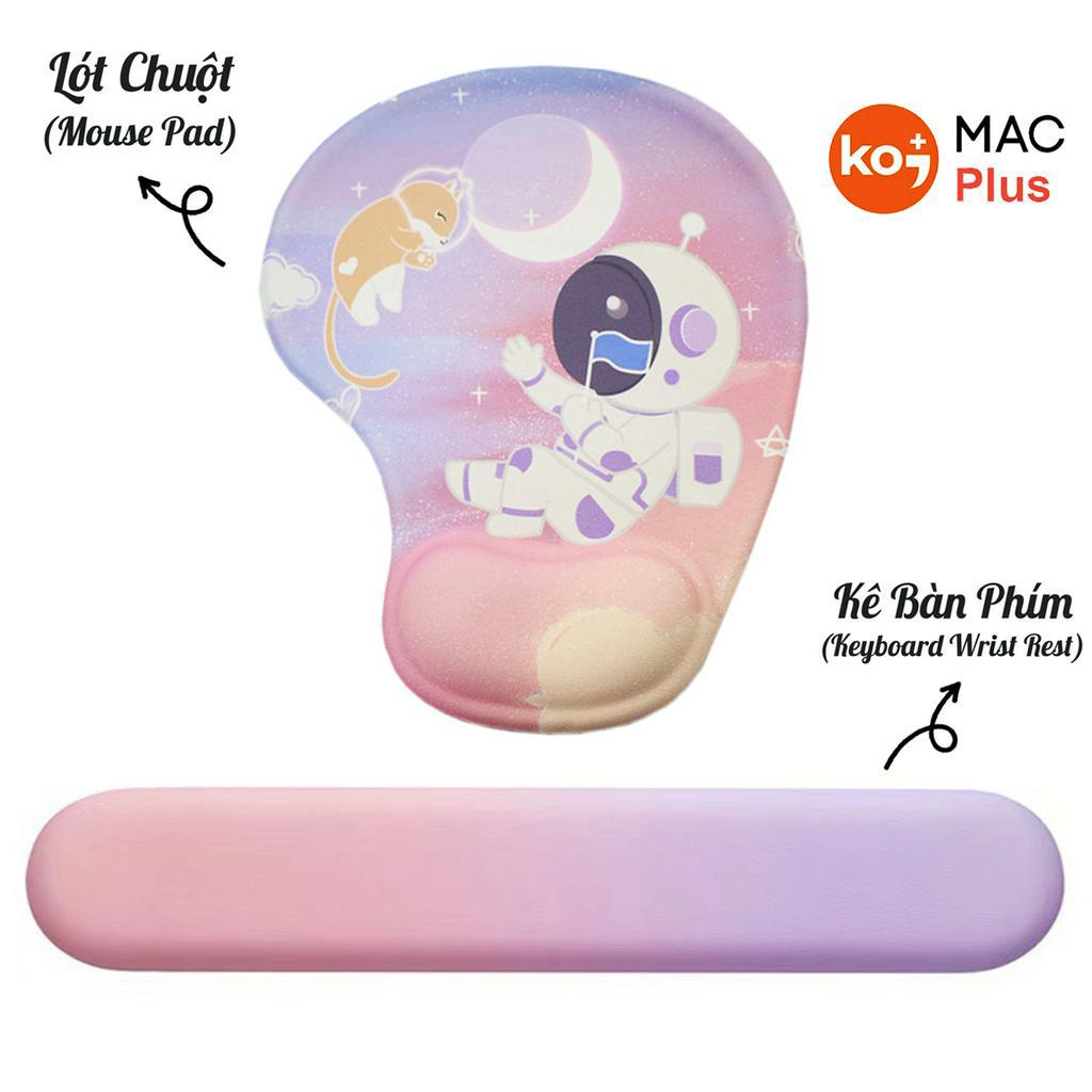 Bộ Lót Chuột Kê Tay Bàn Phím Có Đệm Silicon Galaxy Anime Bear ( Mousepad Cute Girl Mèo Cực Xinh Decor Giá Rẻ Học Sinh )