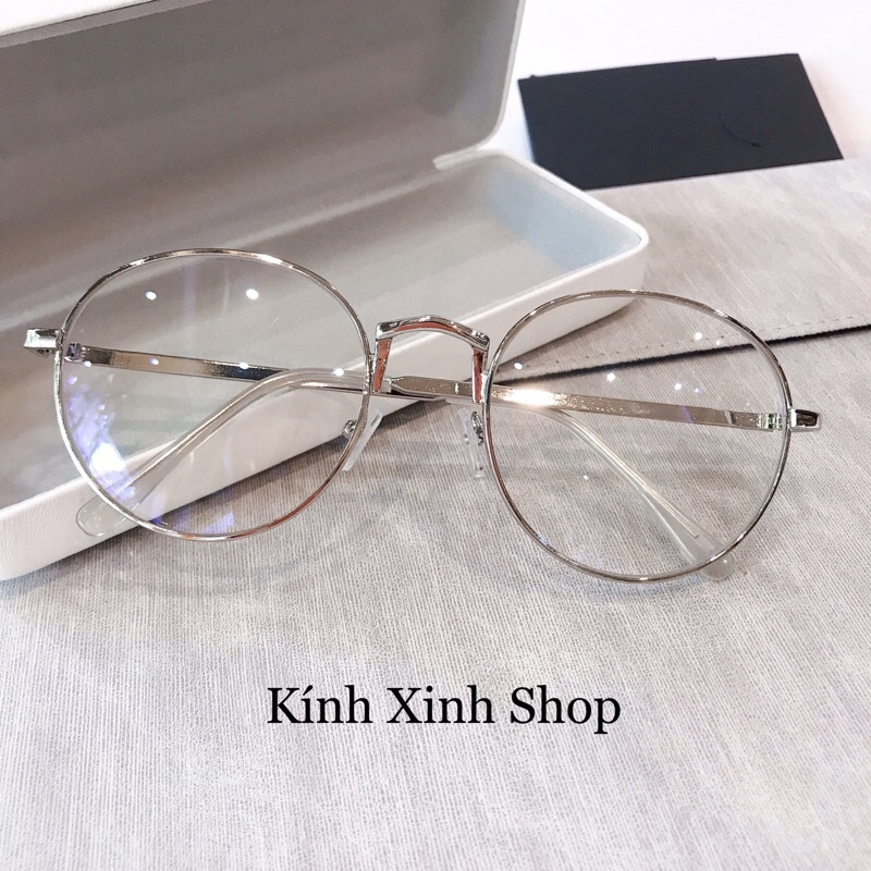 Gọng Kính Cận, Kính Giả Cận Nam Nữ Mắt Tròn Viền Dày Không Độ