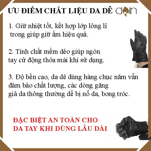 [SKU72] Găng tay da dê lót lông chống lạnh