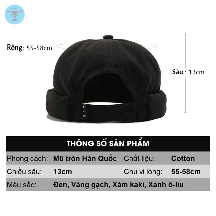 Mũ tròn (miki hat) thời trang nam nữ, phong cách Retro (MU03) - Mũ dưa hấu unisex