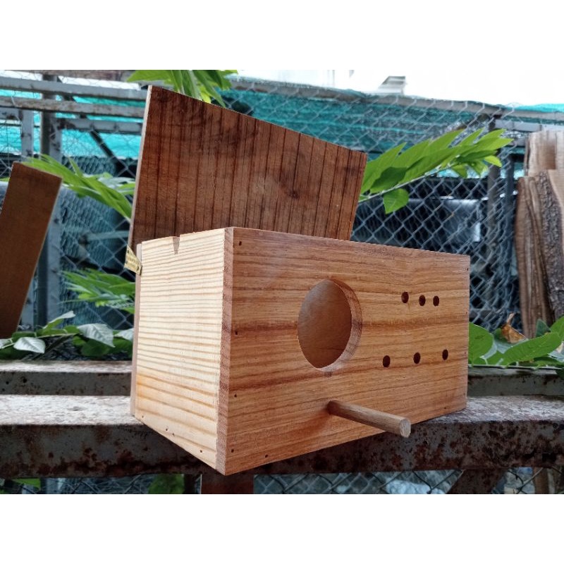 Tổ chim gỗ ổ đẻ chim yến phụng, manh manh, lovebird, chim sâu, các dòng chim nhỏ kích thước 25cmx13cmx15cm