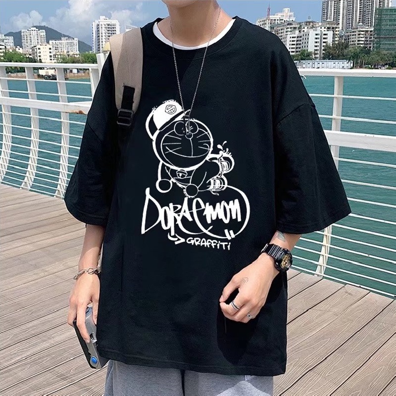 Áo Thun Dáng Rộng In Hình Phi Hành Gia Phong Cách Hip Hop Hàn Quốc Thời Trang Mùa Hè Cho Nam Cỡ M-8XL