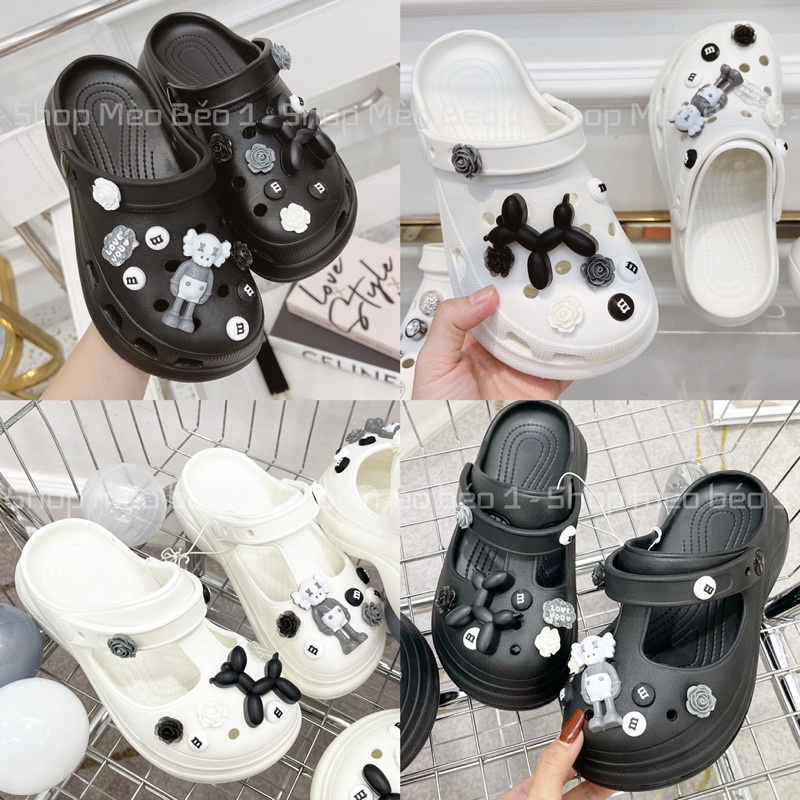 Sục cross sticker hề đế cao mũi tròn fullbox hàng quảng châu cao cấp