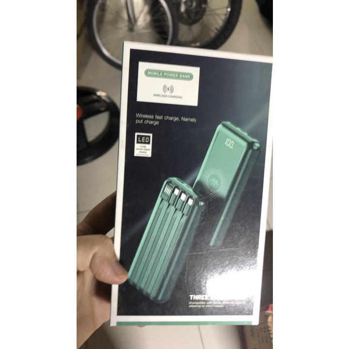 Sạc dự phòng cao cấp 20000MAH  TMT Sạc nhanh QC2.0 3 đầu sạc