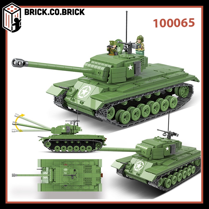 Xếp Hình Xe Tăng Hạng Nặng M26 Pershing MILITARY ARMY QUANGUAN 100065