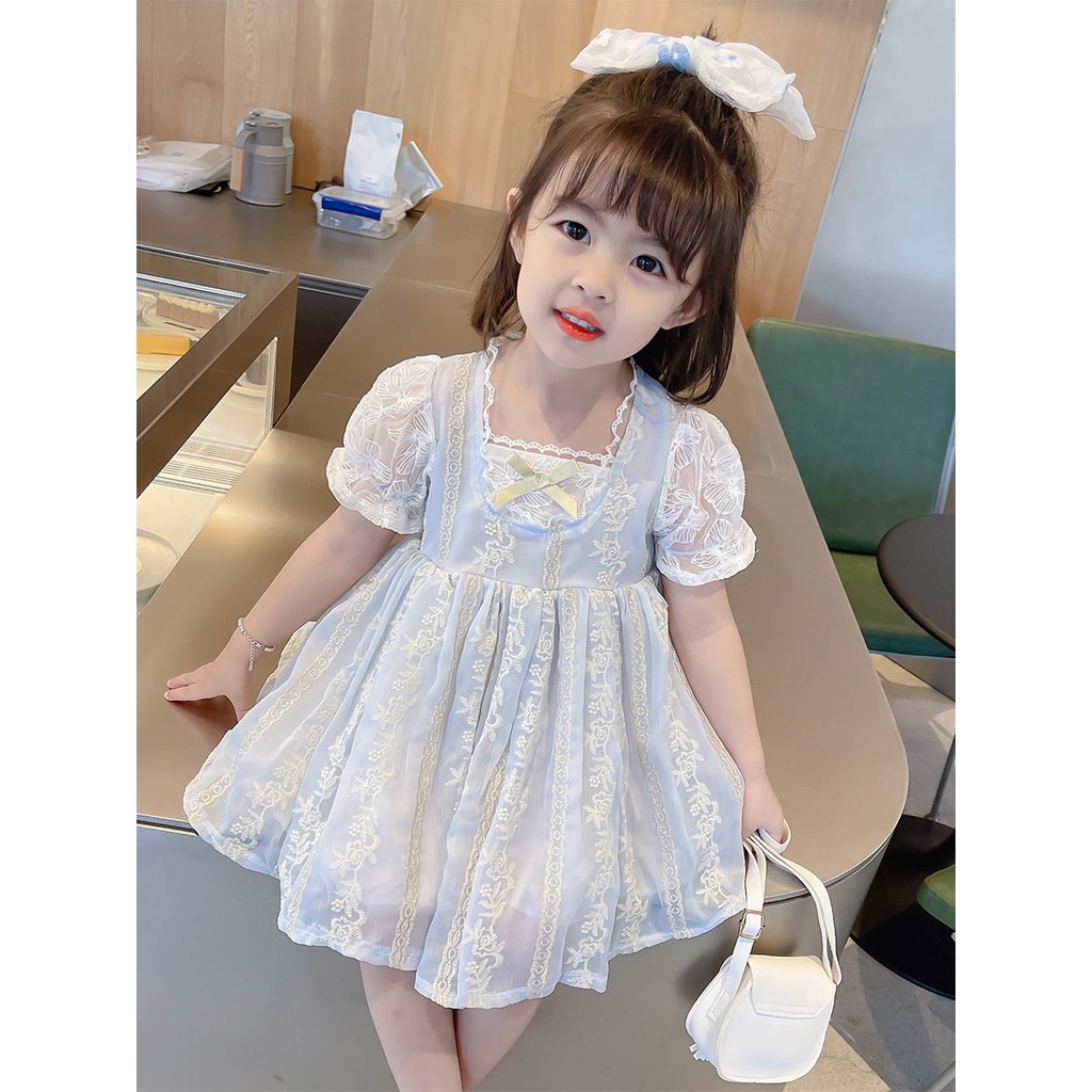 Đầm công chúa phong cách Lolita xinh xắn cho bé gái từ 1-5 tuổi❀Váy mùa hè