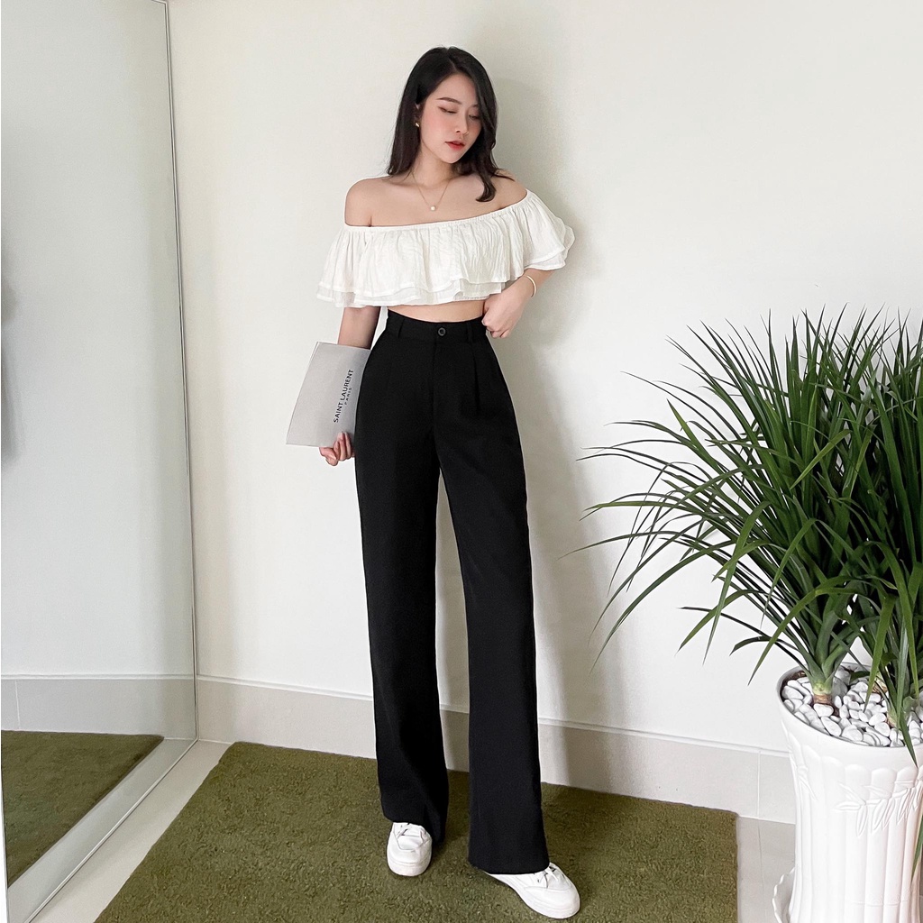 QUẦN TÂY SUÔNG XẾP LY ZAREEN TRS17 ĐEN