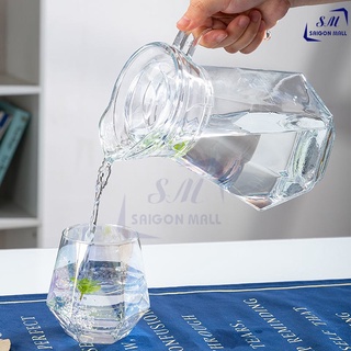 Bình rót nước thuỷ tinh cao cấp đáy góc cạnh dung tích 1.3 lít EH1028