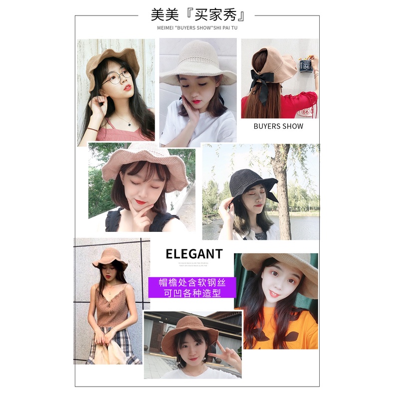 Nón Cói Rộng Vành Hở Chóp Phối Nơ Thời Trang Xuân Hè Phong Cách Mới 22
